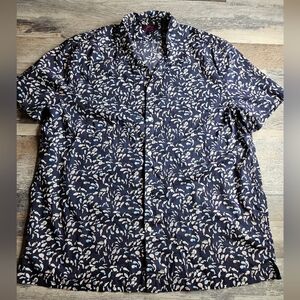 J. Crew X Liberty Fabrics SS Fish Pattern Short Sleeve Button Down Large